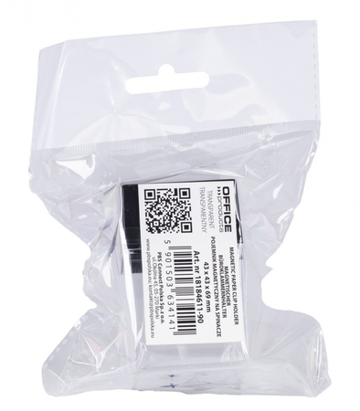 Pojemnik magnetyczny na spinacze OFFICE PRODUCTS, prostokątny, pusty, transparentny