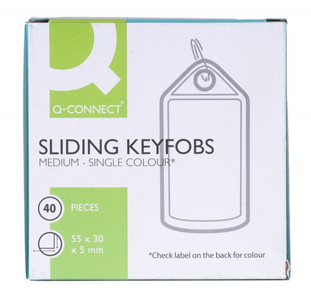 Zawieszki na klucze Q-CONNECT, 55x30mm, 40 szt., czerwone