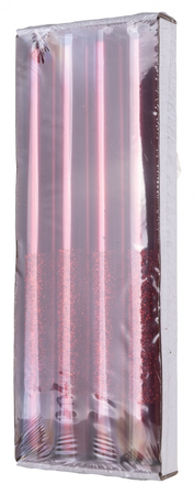 Świeca stołowa DONAU HOME Onyx, 22x250mm, 4 szt., czerwony