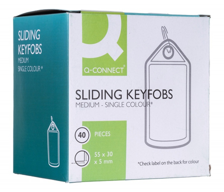 Zawieszki na klucze Q-CONNECT, 55x30mm, 40 szt., niebieskie