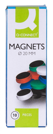 Magnesy do tablic Q-CONNECT, okrągłe, 20mm, 10szt, białe