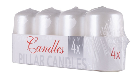 Świeca słupek DONAU HOME Adwent Lakier, 50x80mm, 4 szt., biały perła