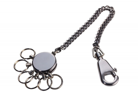 Brelok TROIKA Patent Chain, z łańcuszkiem, na 6 kluczy, chromowany