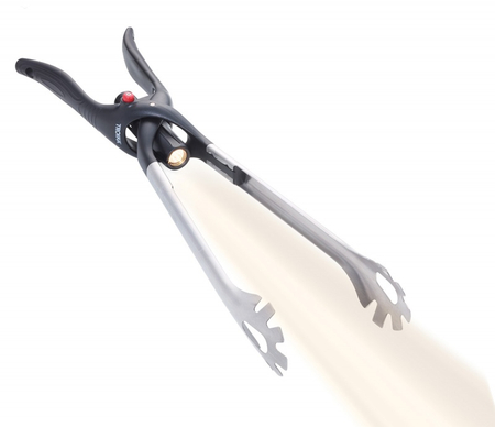 Szczypce do grilla TROIKA BBQ + LIGHT, z latarką LED, czarne