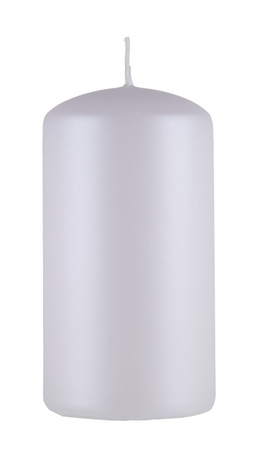 Świeca słupek DONAU HOME Standard Lakier, 60x115mm, biały metaliczny mat