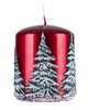 Świeca słupek DONAU HOME Frozen Dreams, 70x90mm, czerwony