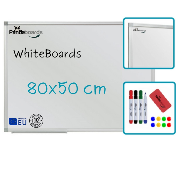 Tablica Magnetyczna Biała Suchościeralna 80x50 / 50x80 cm w Ramie Aluminiowej WA1