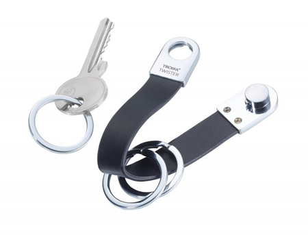 Brelok TROIKA Twister Style, 3 kółka do kluczy, czarny