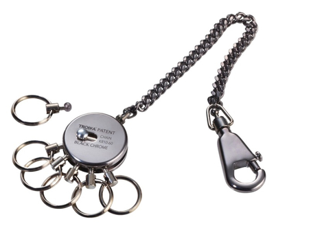Brelok TROIKA Patent Chain, z łańcuszkiem, na 6 kluczy, chromowany