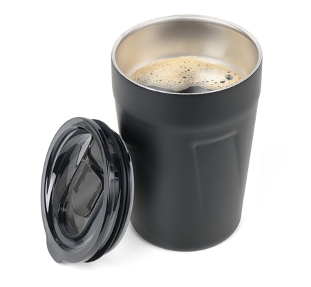 Kubek termiczny TROIKA Cup-uccino, 300ml, stalowy, czarny