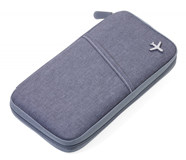 Etui na dokumenty TROIKA Safe Flight, na suwak, szare