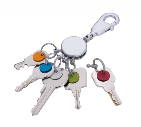 Brelok TROIKA Patent Colour, z karabińczykiem, na 5 kluczy, kolorowe znaczniki, matowy